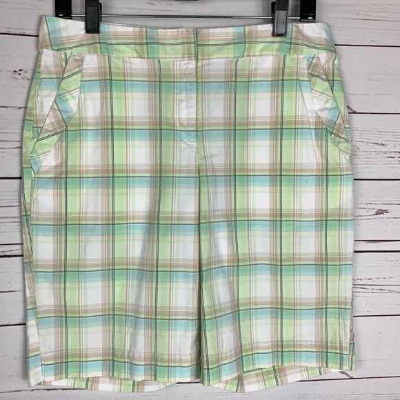 Izod Pants - IZOD Shorts Stretch Plaid Bermuda Style Sz 6